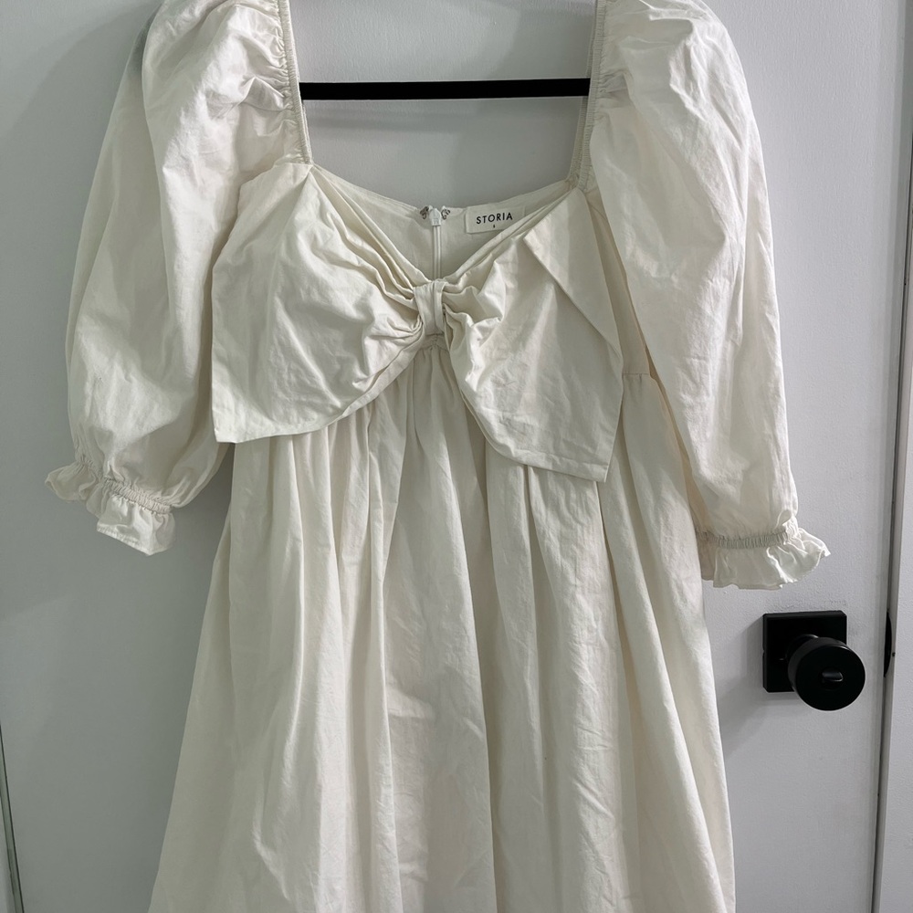 Storia Bow Dress - White - Size Small